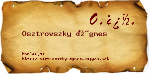 Osztrovszky Ágnes névjegykártya